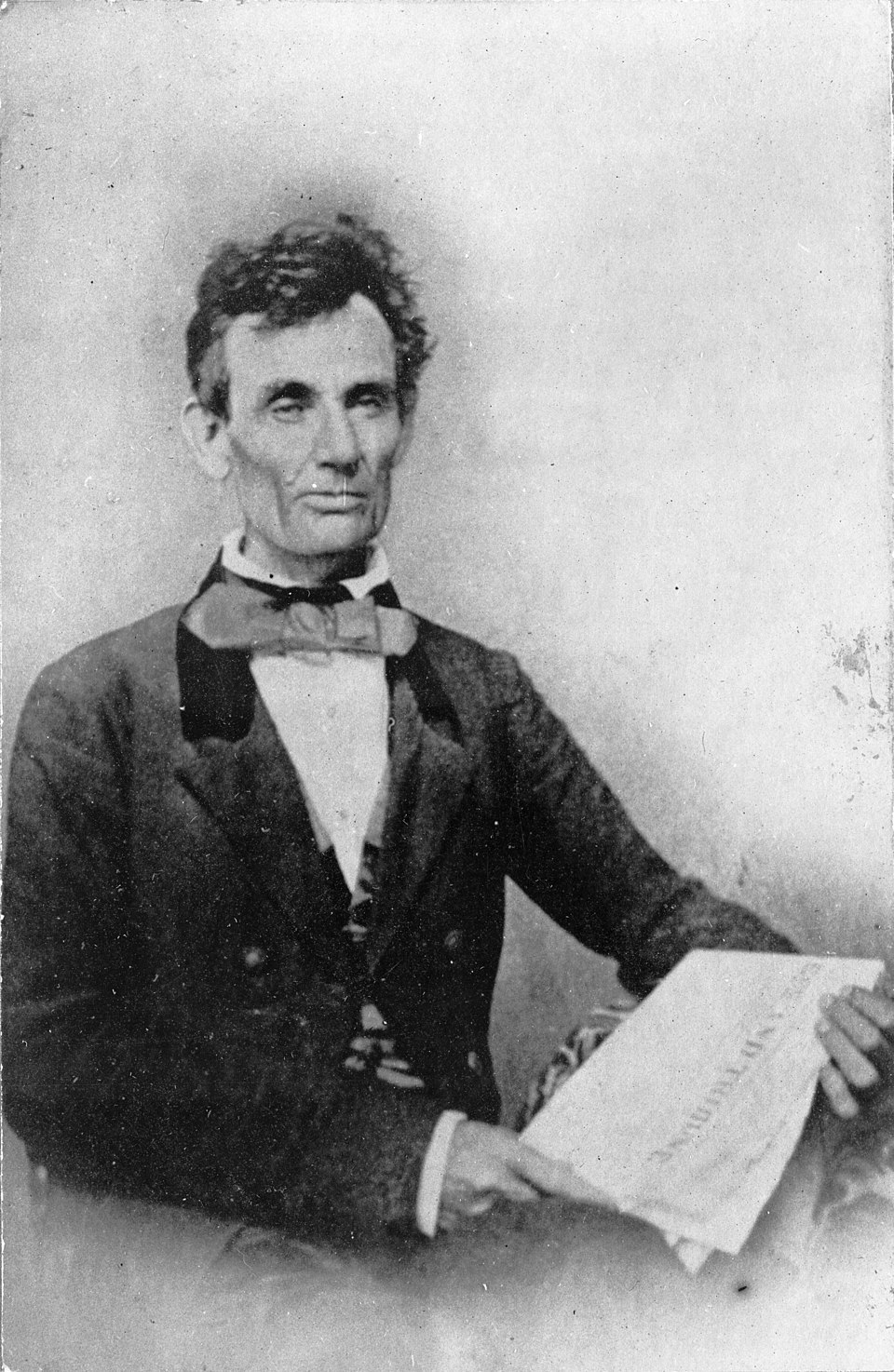 daguerreotype of Abraham Lincoln holding the antislavery newspaper Staat Zeitung by Polycarp Von Schneidau - Library of Congress, Public Domain, https://commons.wikimedia.org/w/index.php?curid=18761868 daguerreotype of Abraham Lincoln holding the antislavery newspaper Staat Zeitung by Polycarp Von Schneidau - Library of Congress, Public Domain, https://commons.wikimedia.org/w/index.php?curid=18761868