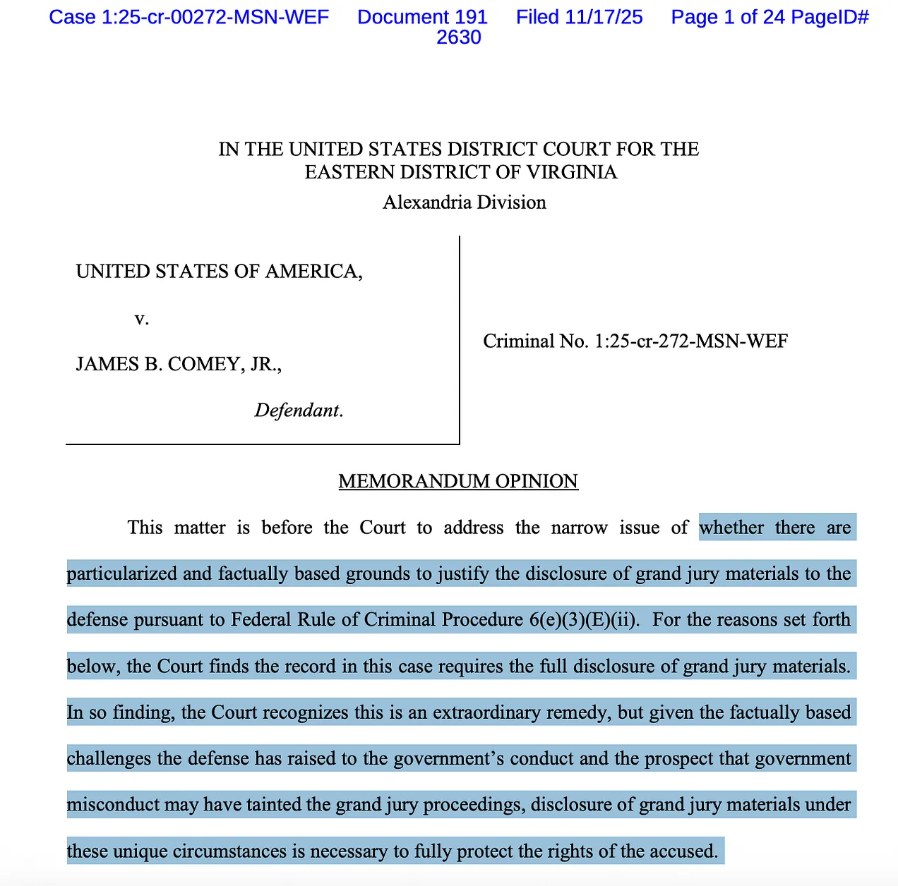 Judge Fitzpatrick order