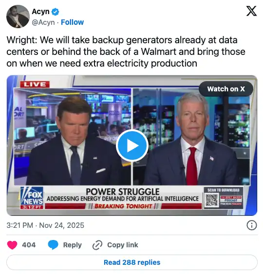 Wright speaking to Baier