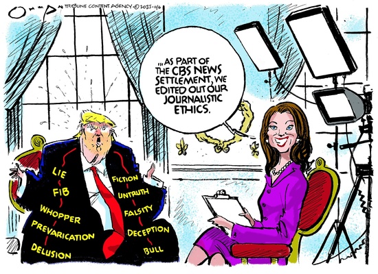 as part of the CBS News settlement, we edited out our journalistic ethics