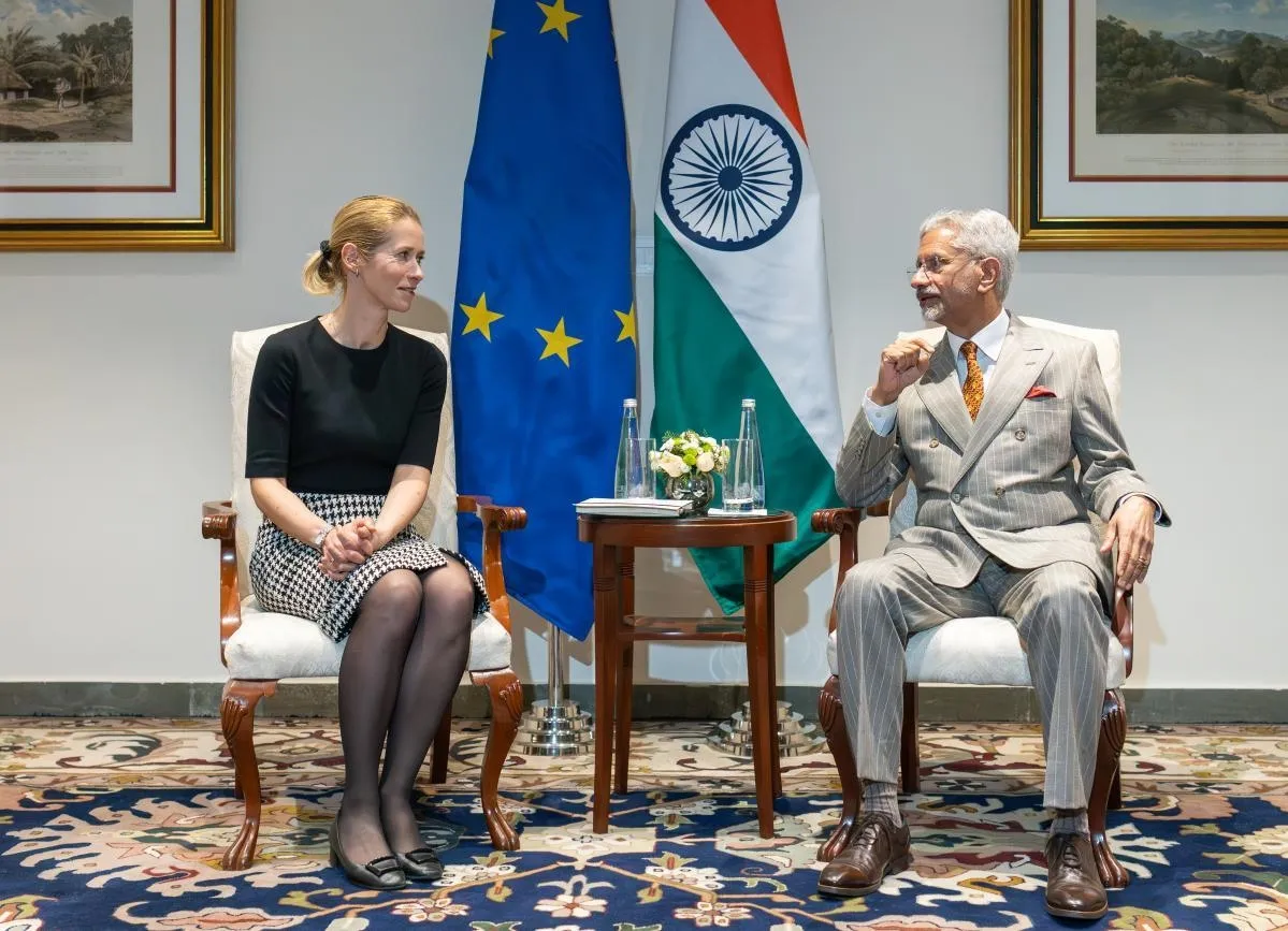 Kaja Kallas meeting today with S. Jaishankar, Indian External Affair Minister. Photo: Mukherjee Anindito © European Union