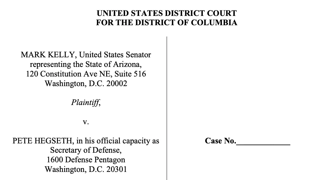 Kelly v. Hegseth heading