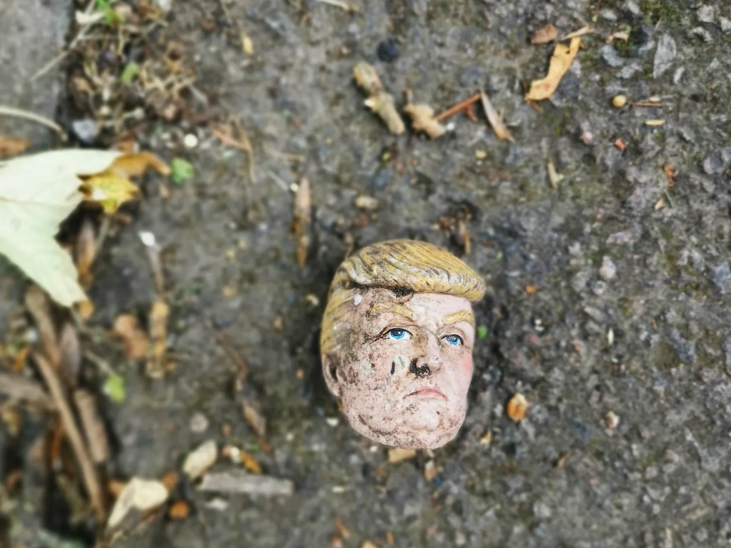 Trump image on pavement