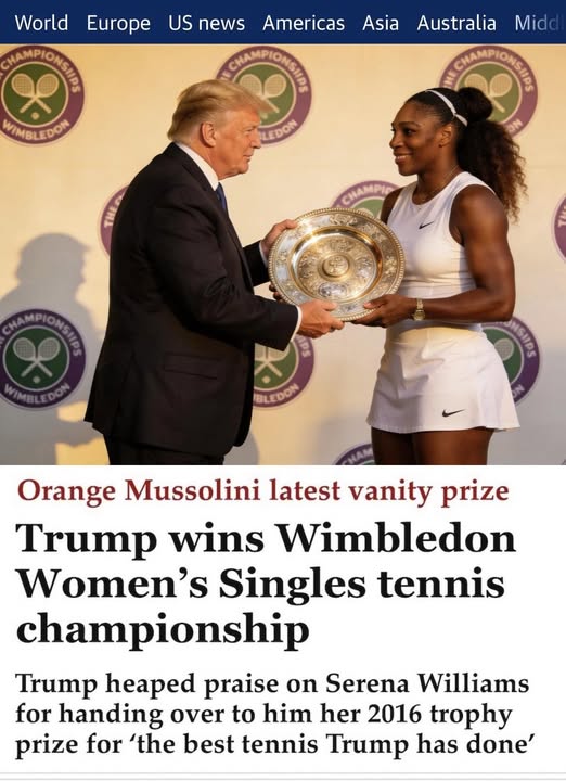 Wimbledon trohpy for Trump