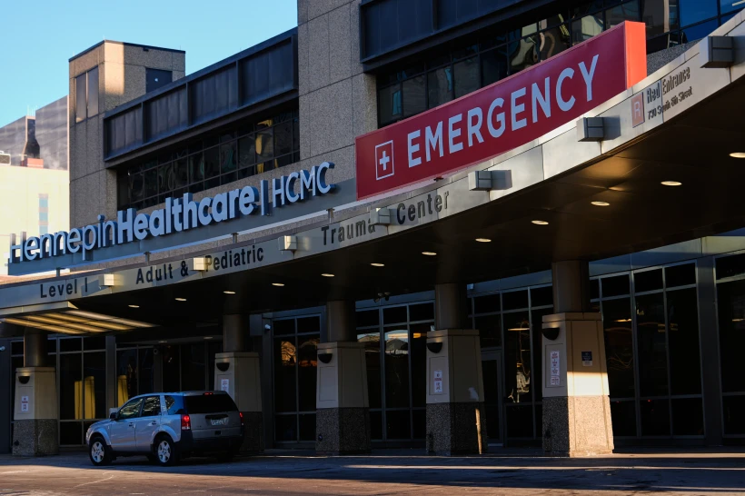 The Hennepin County Medical Center emergency department is seen Friday, Jan. 30, 2026, in Minneapolis. (AP Photo/Julia Demaree Nikhinson)