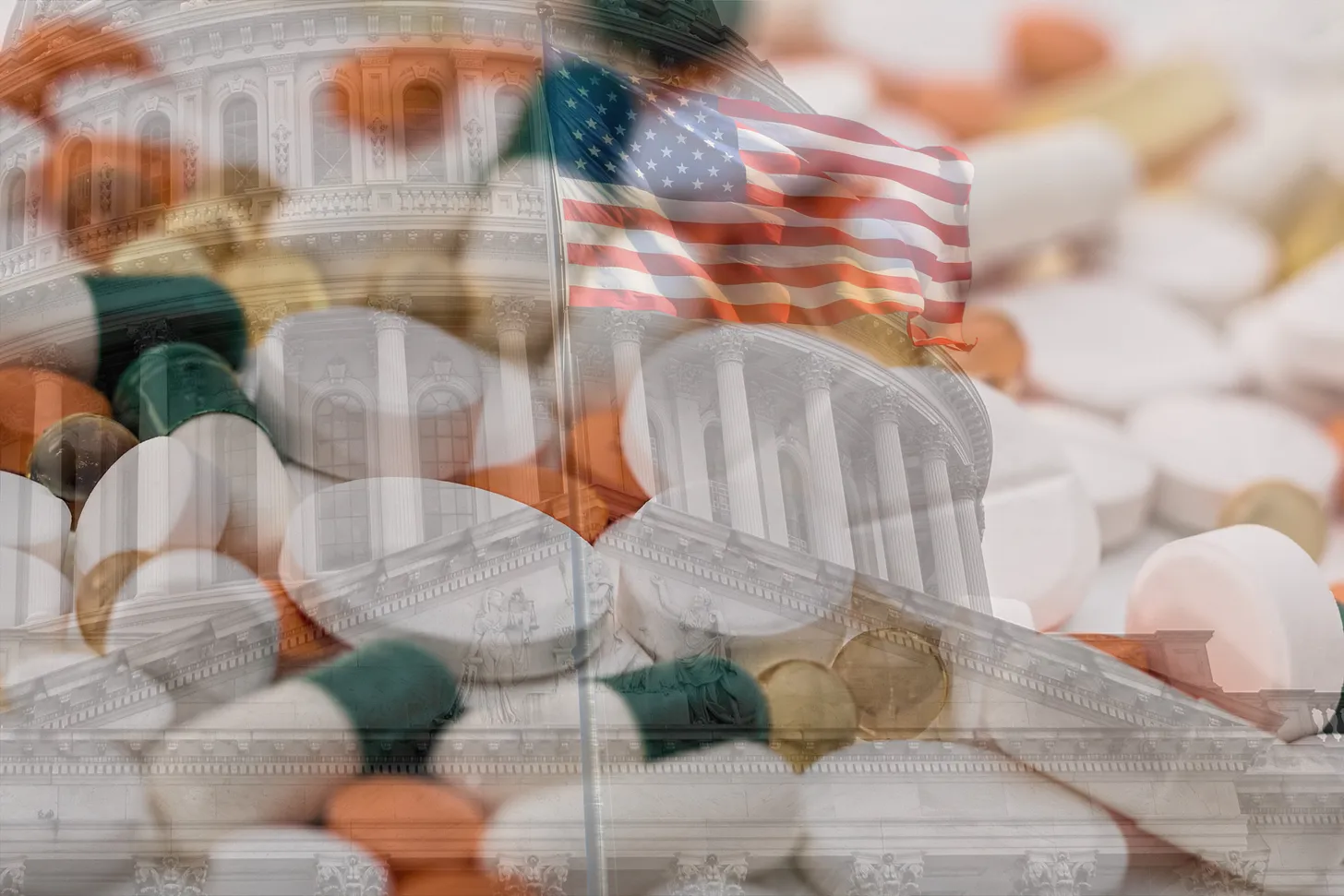 medicine flag Capitol collage