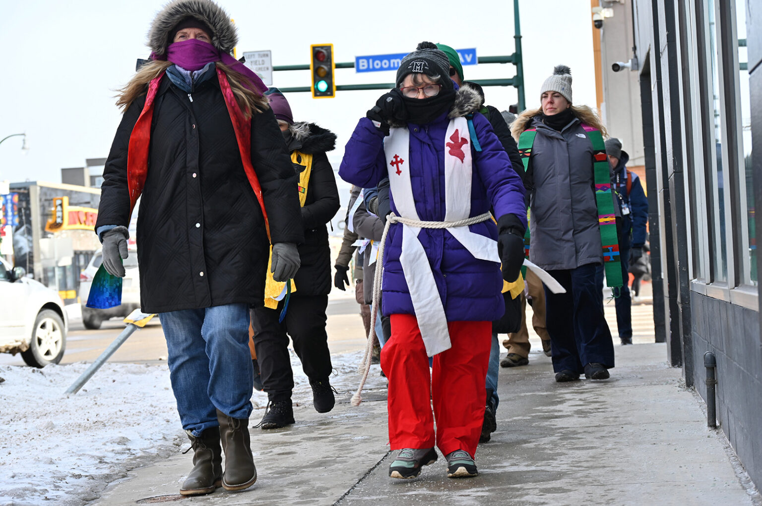 Clergy observe and document the actions of immigration enforcement agents, Jan. 22, 2026, in Minneapolis. (RNS photo/Jack Jenkins)