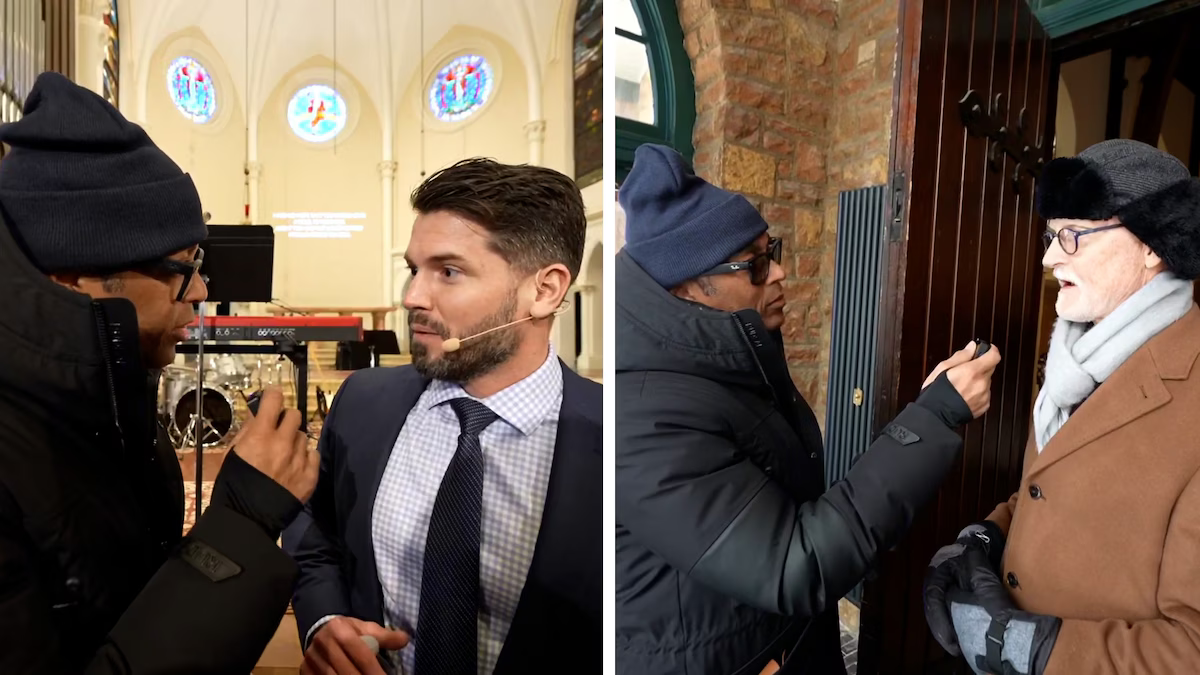 Former CNN anchor Don Lemon interviewed churchgoers, a pastor and protesters at Cities Church in St. Paul, Minnesota, on Jan. 18. (Don Lemon Show)