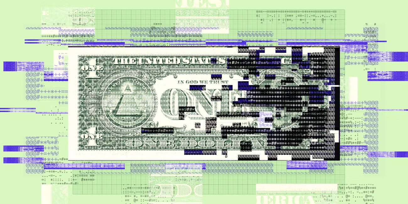 pixelated dollar and graphs - Carl Godfrey for BI