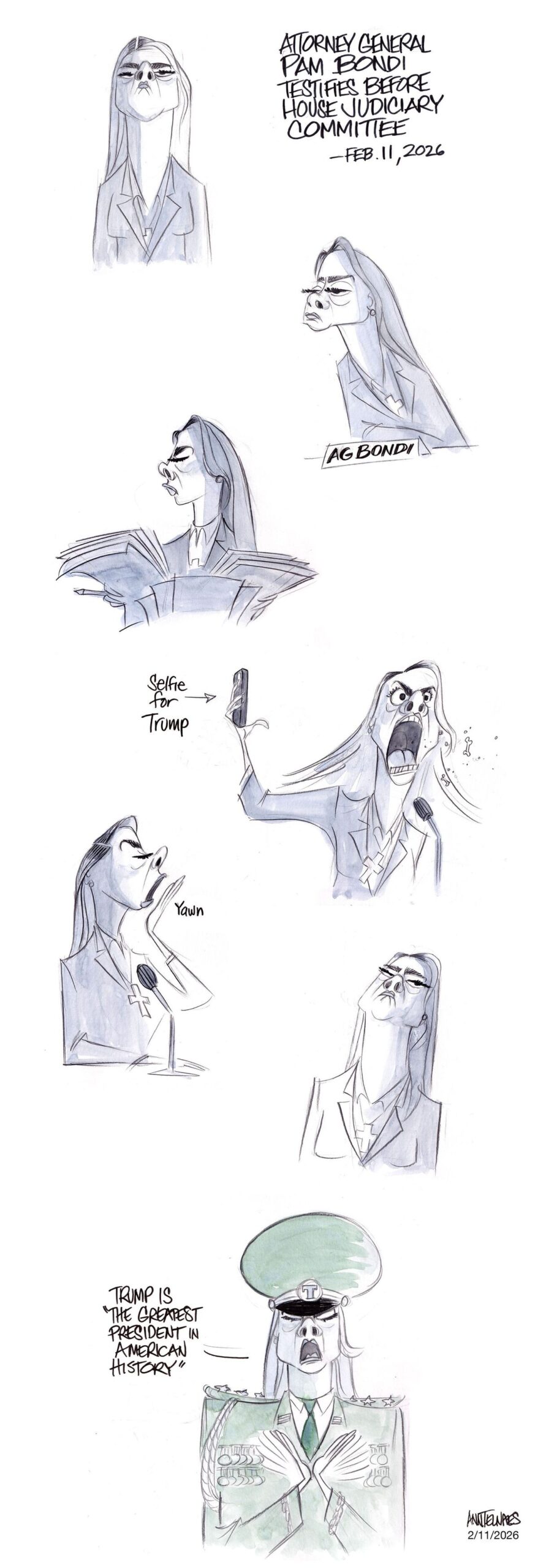 Ann Telnaes - Pam Bondi