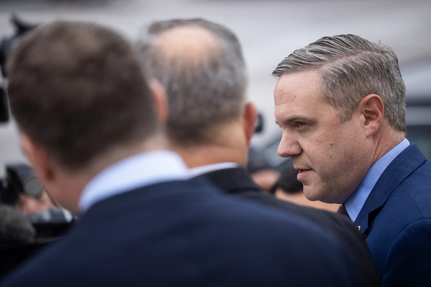 “My job is to defend my district and my Constitution at the same time,” Rep. Jeff Hurd (R-Colo.) said after voting to nix Trump's Canada tariffs. | Francis Chung/POLITICO