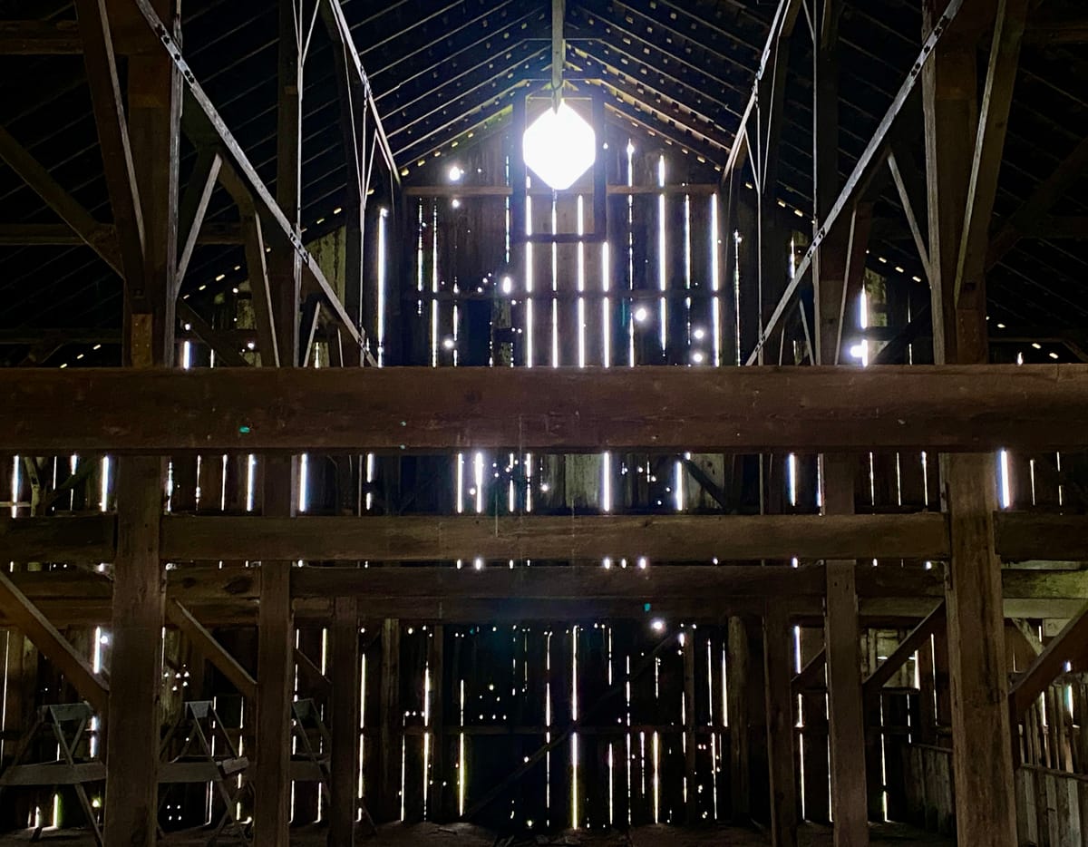 The light that comes through the cracks. Old barn, Pierce Ranch, Point Reyes National Seashore. 