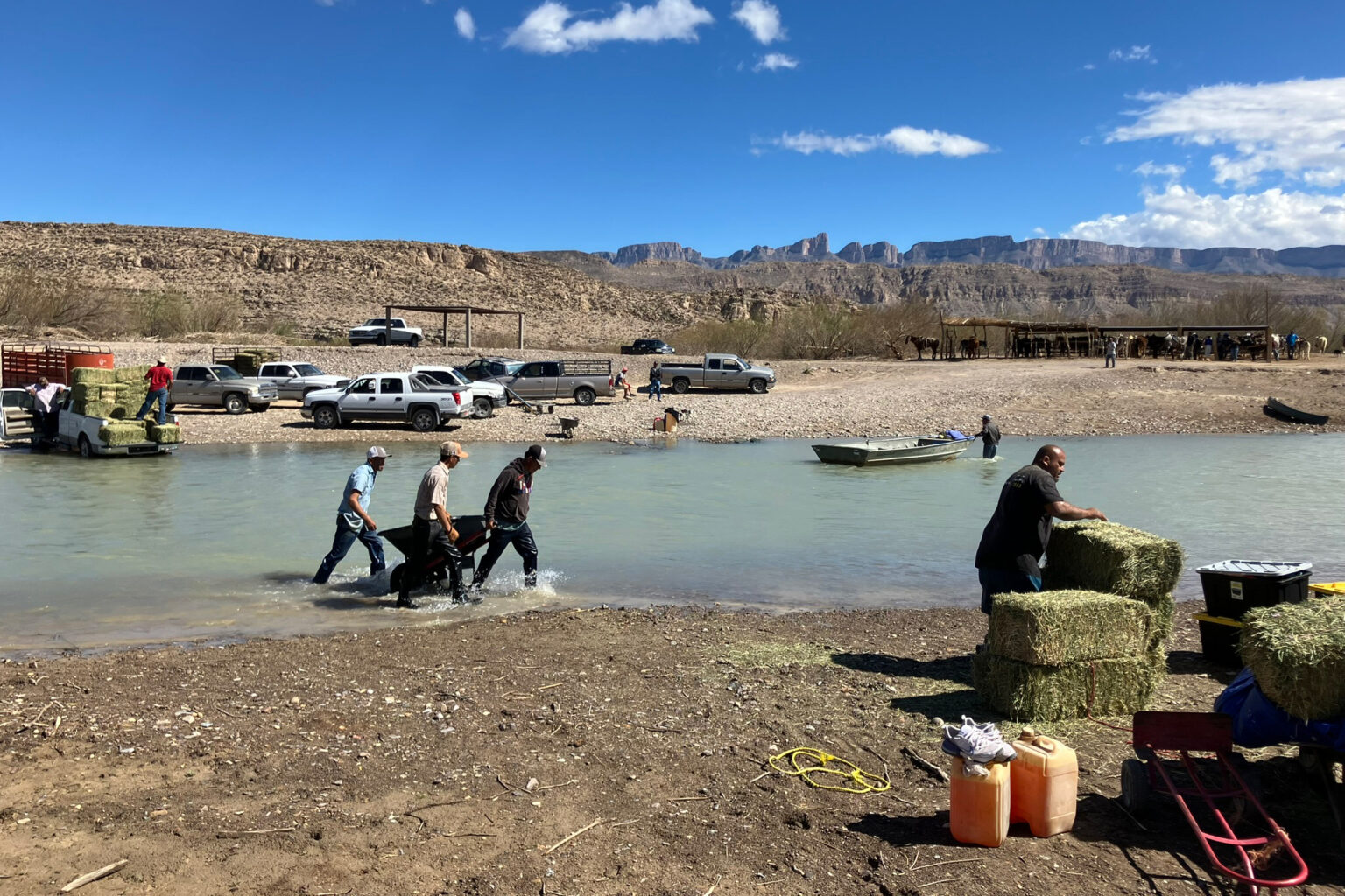 The Rio Grande flows through Boquillas del Carmen, Mexico, where people rely on getting supplies from Texas. According to the Customs and Border Protection website, this area is slated for “smart wall” construction. Credit: Martha Pskowski/Inside Climate News
