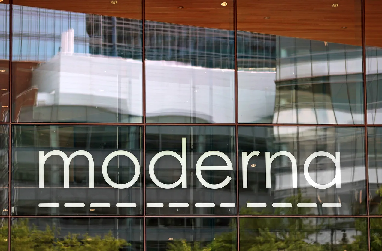 The exterior of the headquarters of Moderna in Cambridge, Massachusetts in June 2025. (Photo by David L. Ryan/Boston Globe via Getty Images)