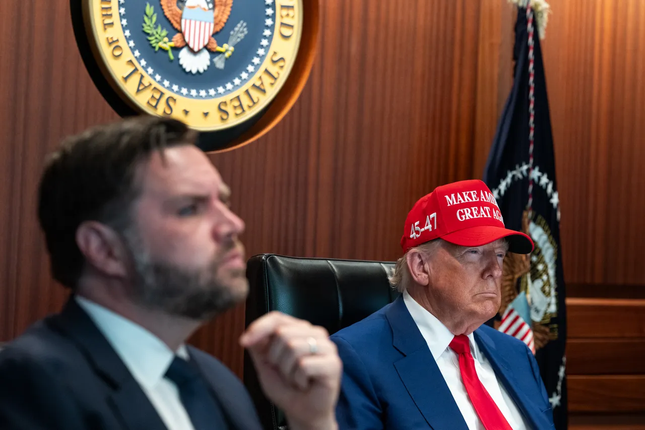 Donald Trump and JD Vance sit in the White House's Situation Room during the US strikes on Iran on June 21, 2025. Handout/Getty Images