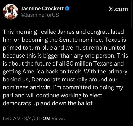 Crockett tweet
