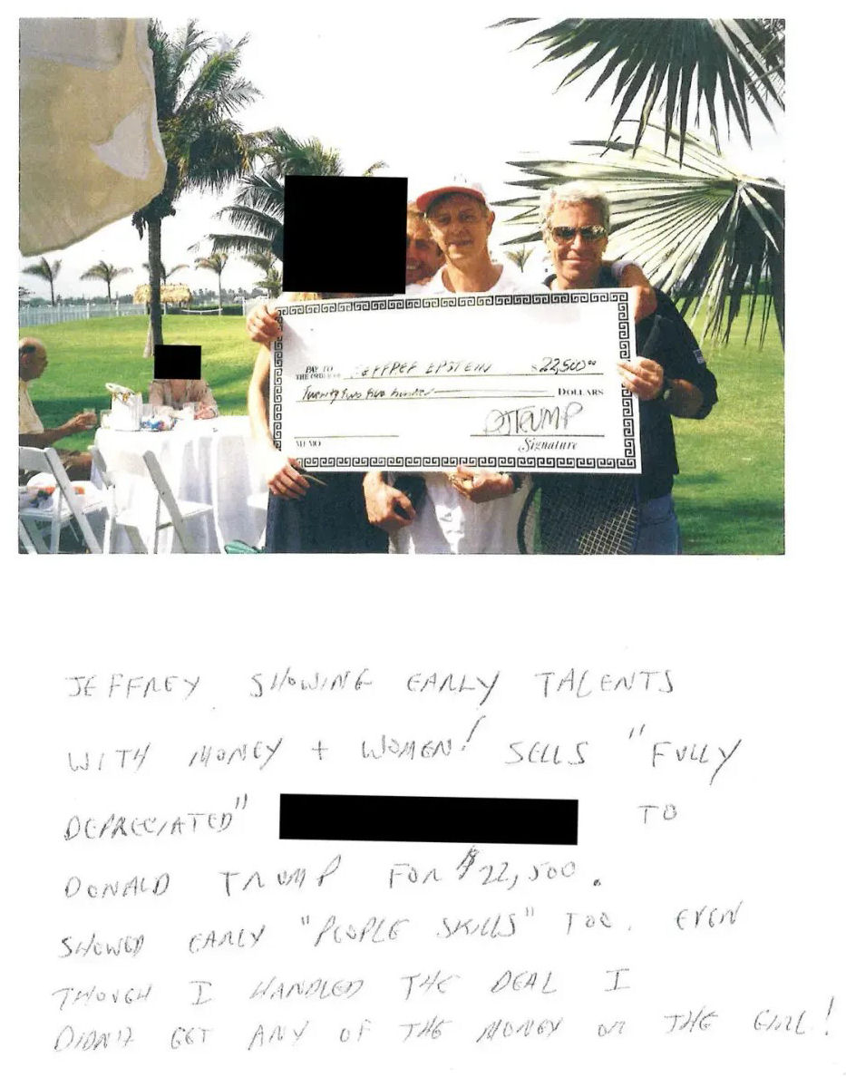 Epstein check from Trump