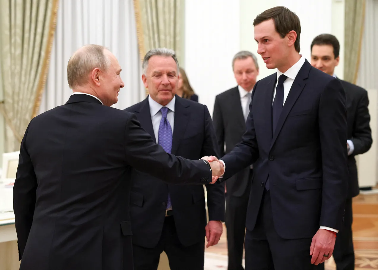 Jared Kushner and Steve Witkoff meet with Putin in the Kremlin in January. (Alexander Kazakov/AFP via Getty)