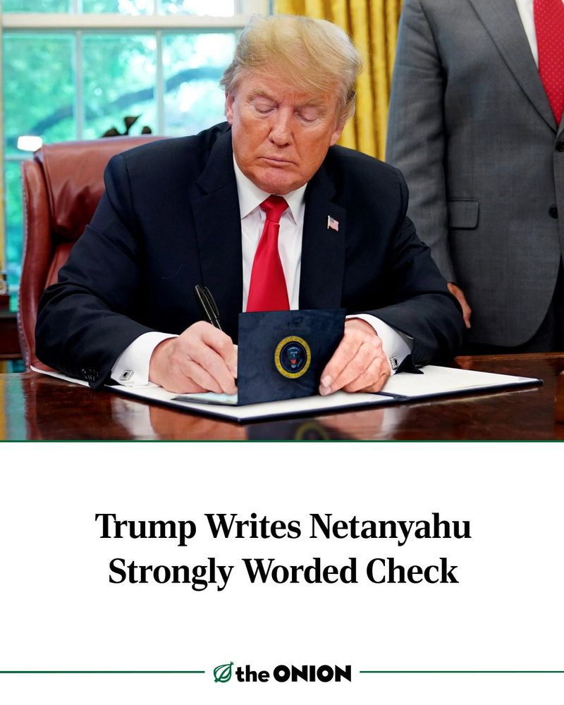 Trump writes check