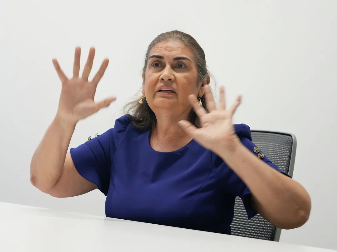 Tesla employee Lillian Brady speaks in Austin on Friday, March 6, 2026, about her allegation that co-worker Ndiaga Diagne assaulted her at Tesla’s Gigafactory Texas on Dec. 4, 2025, months before he carried out the mass shooting at Buford’s Backyard Beer Garden on West Sixth Street.Jay Janner/Austin American-Statesman