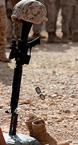 helmet, rifle, boots