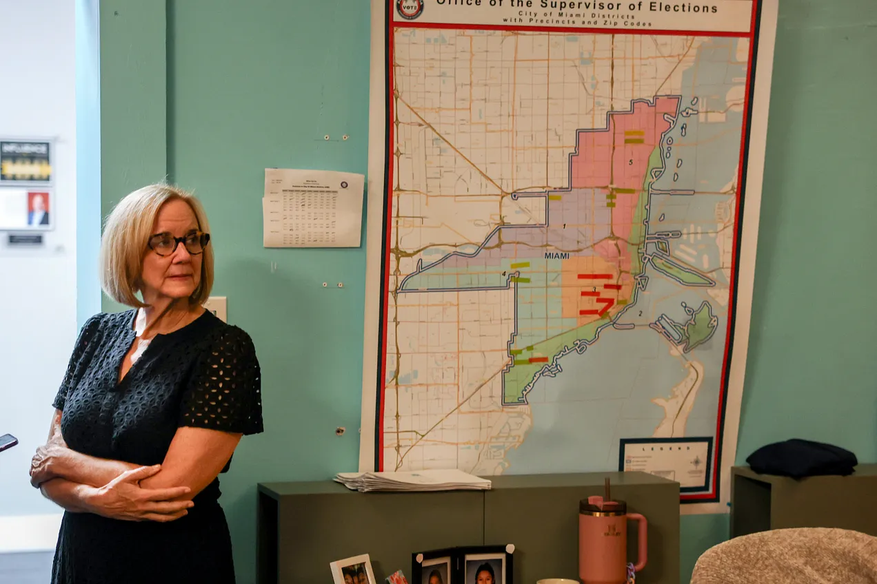 Eileen Higgins on December 10, 2025, the day after she won the runoff in the Miami mayoral race. (Photo by Joe Raedle/Getty Images)