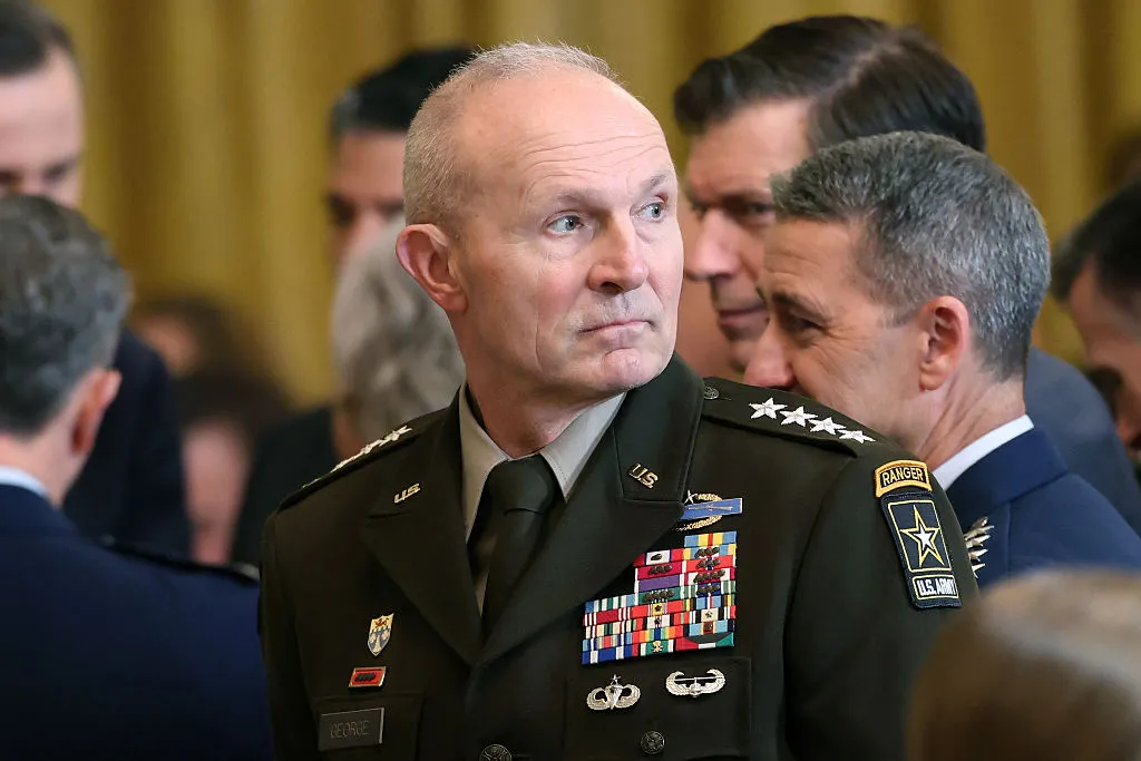 Gen. Randy George, a four-star general and Army Chief of Staff, was ousted by Defense Secretary Pete Hegseth two days ago. (Photo by Win McNamee via Getty Images)