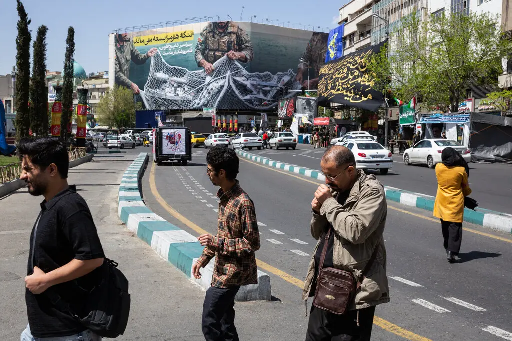 An anti-U.S. billboard on Sunday in Tehran showing American aircraft captured in a net.Credit...Arash Khamooshi for The New York Times An anti-U.S. billboard on Sunday in Tehran showing American aircraft captured in a net.Credit...Arash Khamooshi for The New York Times