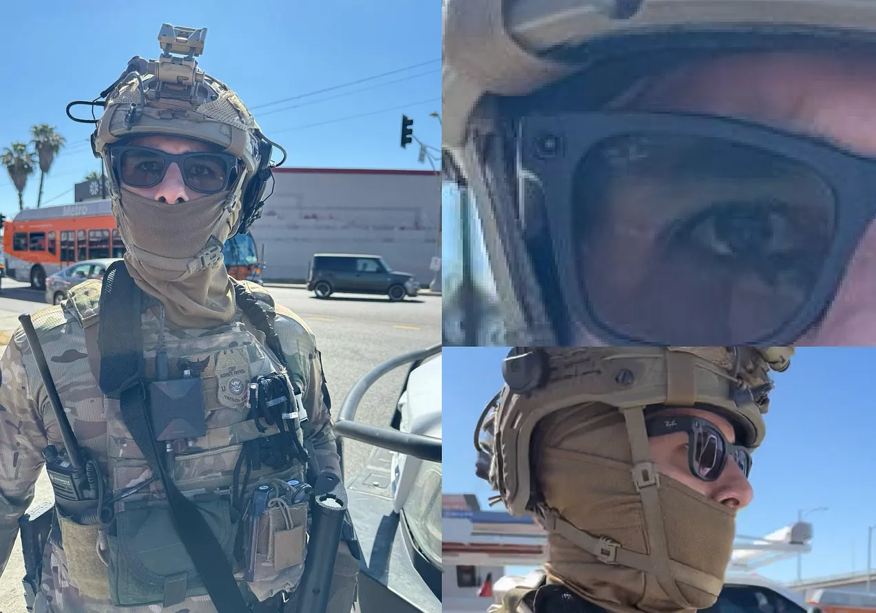 Federal agent wearing smartglasses