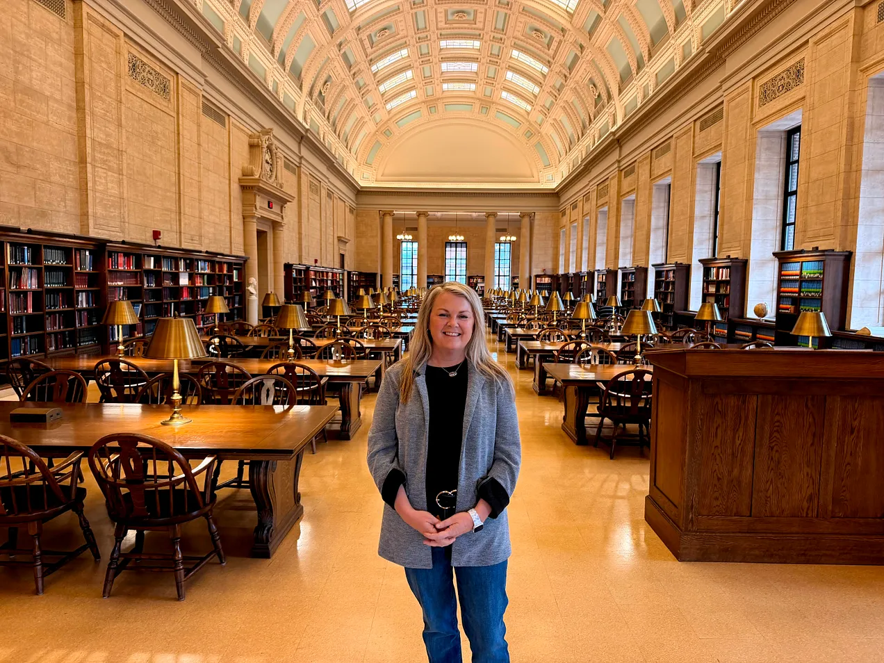 The Harry Elkins Widener Memorial Library is the largest library at Harvard University