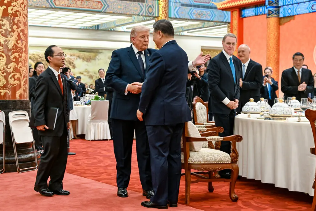 President Trump with the Chinese leader, Xi Jinping, in Beijing, on Thursday.Credit...Kenny Holston/The New York Times