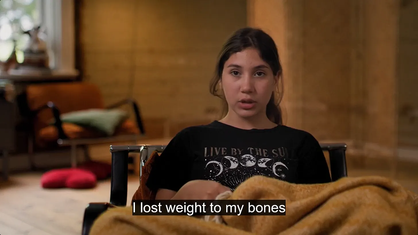 Veronika, victim of Russian abduction, in rehabilitation at a retreat in Estonia. Still from EU-funded documentary: After the Rain: Putin’s Stolen Children Come Home