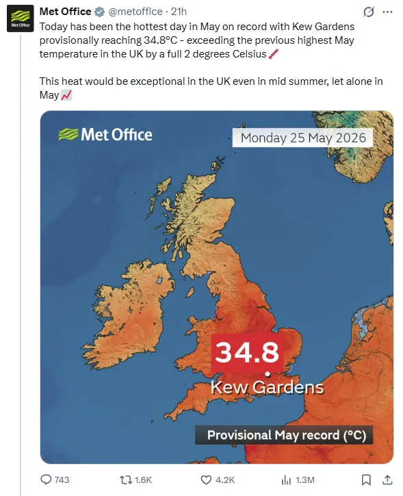 hottest May day on record