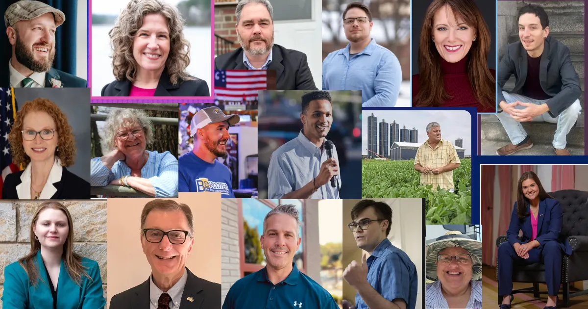A collage of Pennsylvania state leg candidates who are running in districts that were uncontested in 2024; images taken from candidate websites; credit: author