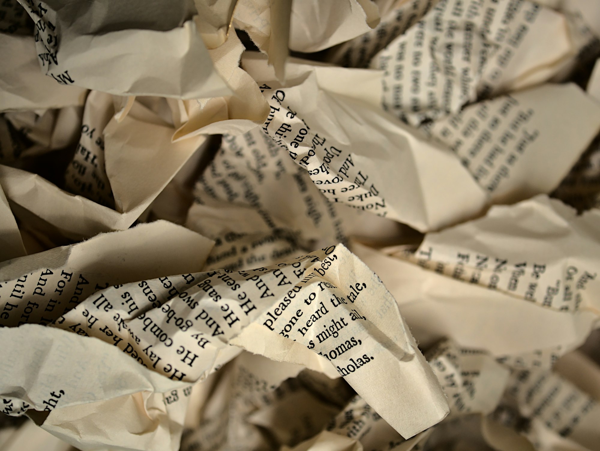 crumpled pages