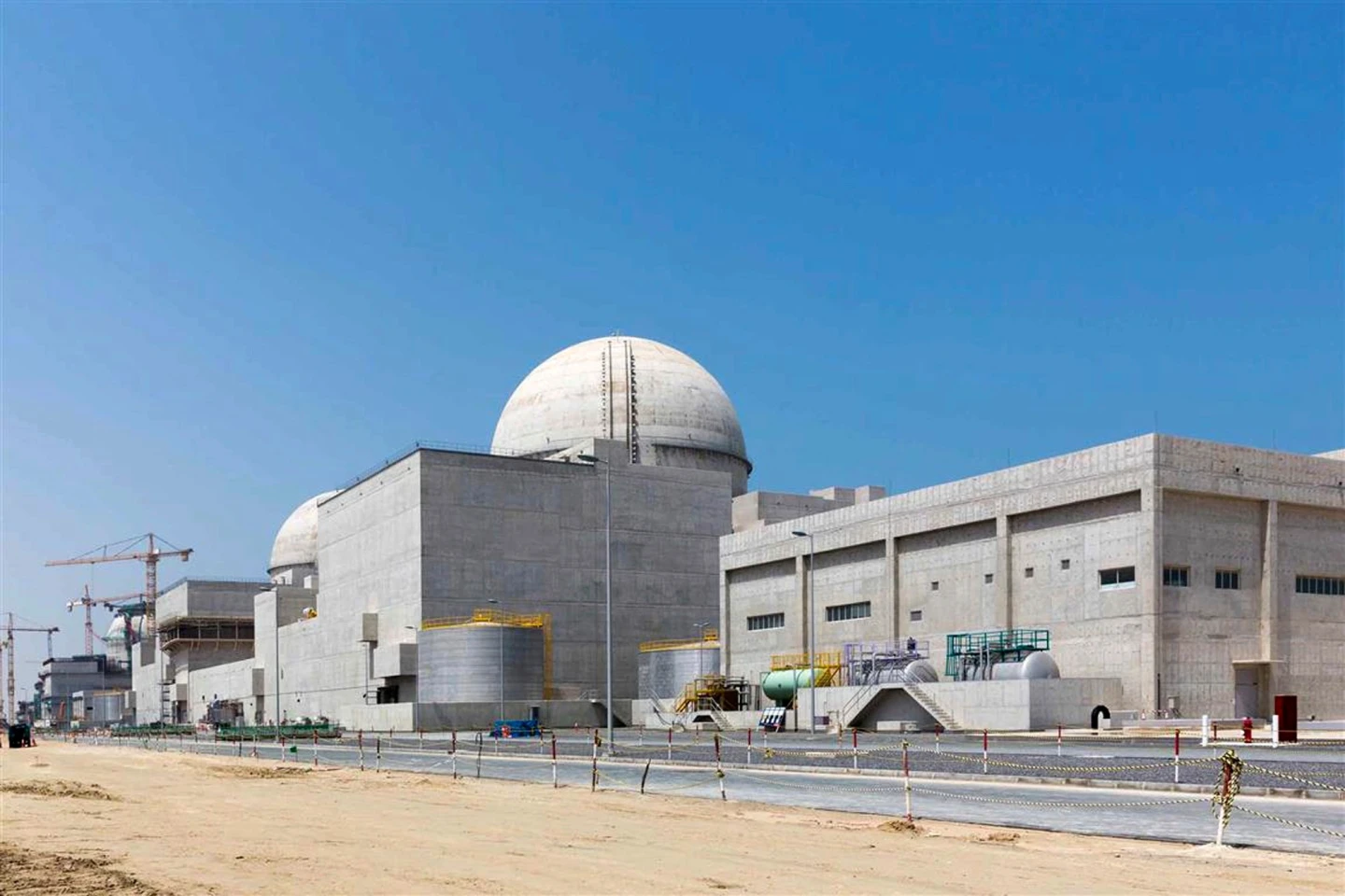 This undated photograph released by the United Arab Emirates’ state-run WAM news agency shows the under-construction Barakah nuclear power plant in Abu Dhabi’s Western desert. (Arun Girija/Emirates Nuclear Energy Corporation/WAM via AP, File)