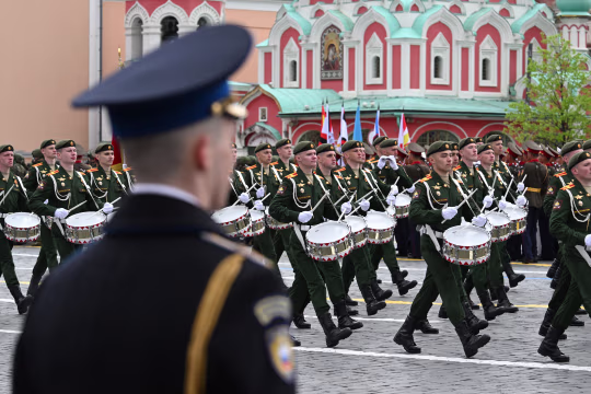 Russian cadets march on Red Square during the Victory Day military parade in Moscow. Igor Ivanko/AFP/Getty Images