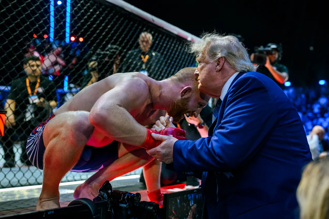 Pres. Donald Trump at the June 14, 2026, White House event allegedly targeted by Christian terrorists. (Daniel Torok / White House photo.)