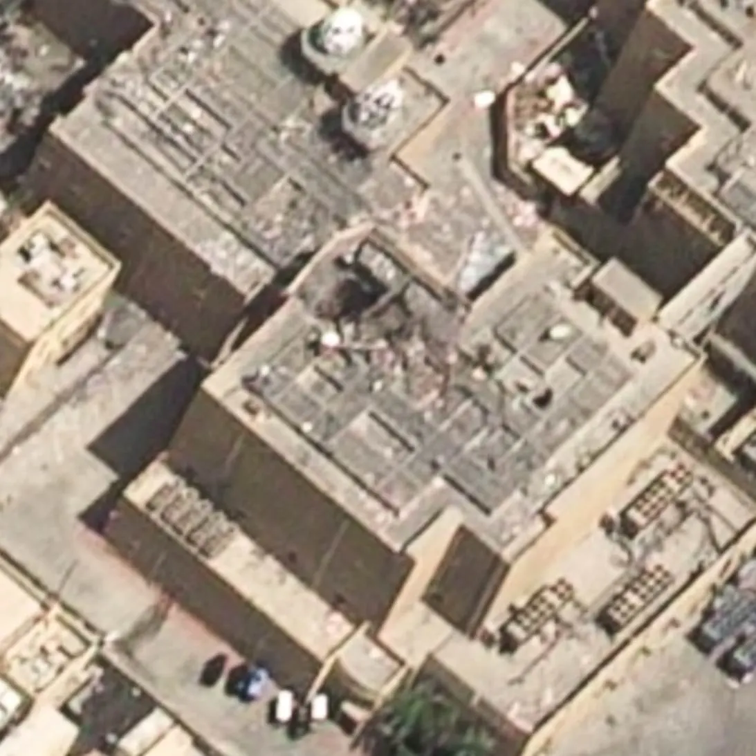 U.S. building in Bahrain with hole in roof