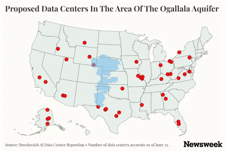 data centers being built across the Ogallala Aquifer