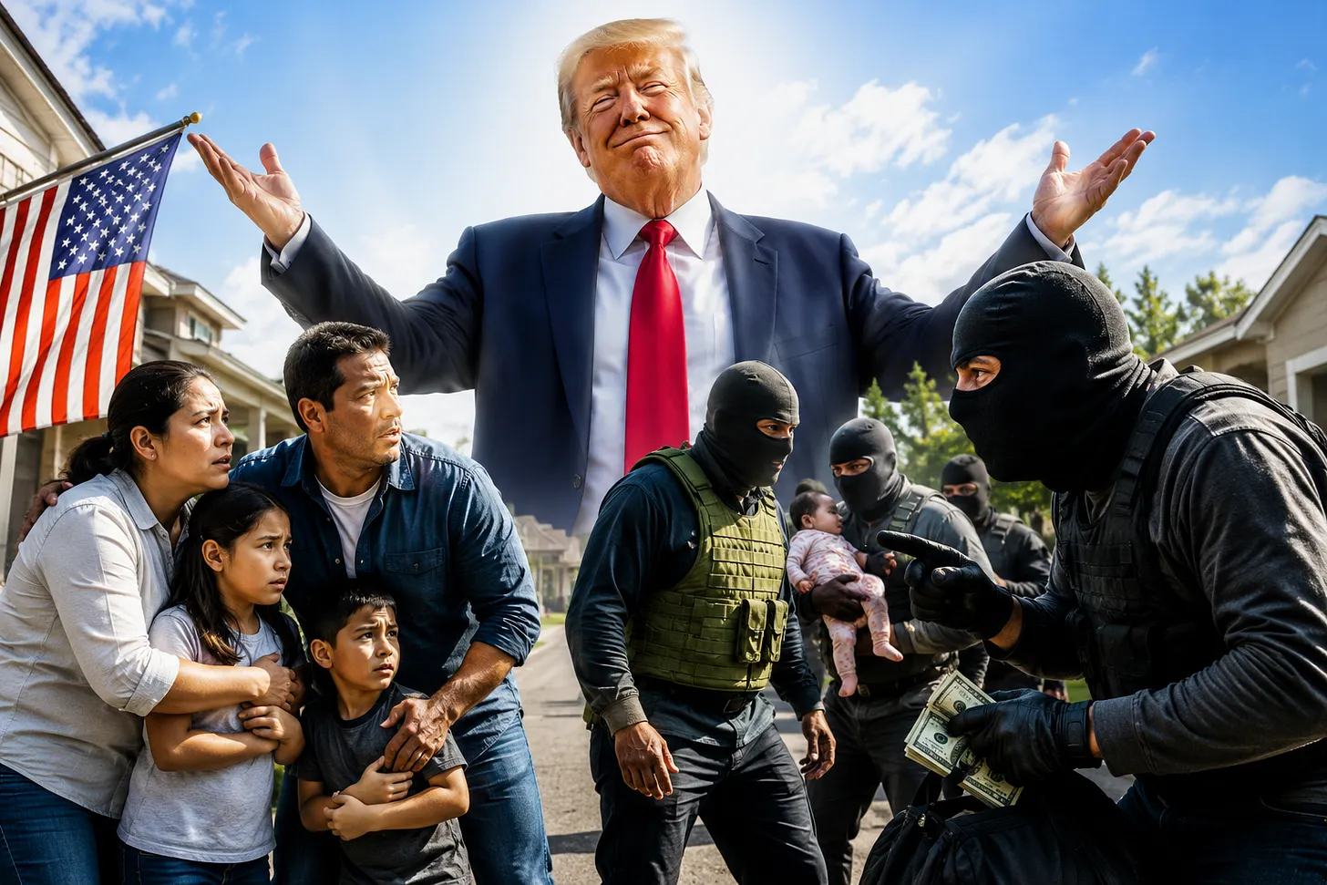 endanger family and masked assaulters