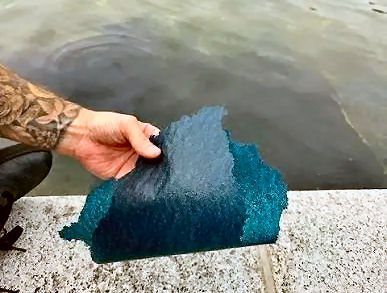 slab of paint at pool