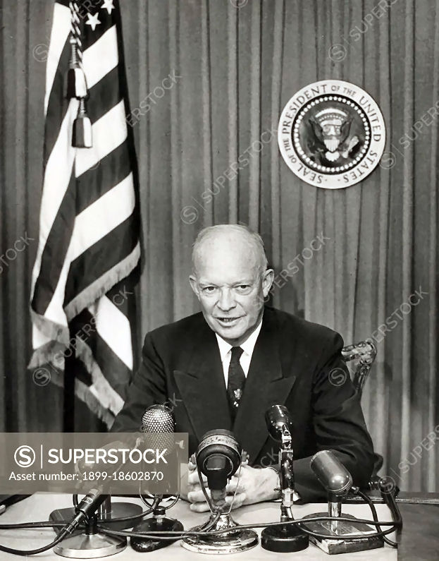 Eisenhower-speaking-to-the-nation-October-22-1953