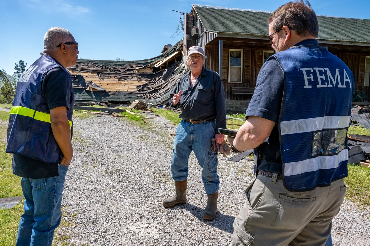 FEMA staff at disaster site