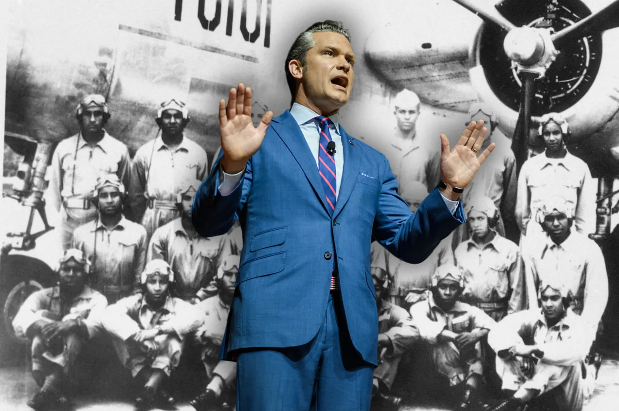 Hegseth and the Tuskegee AirmenPhoto Credits: The White House / San Diego Air & Space Museum Archives