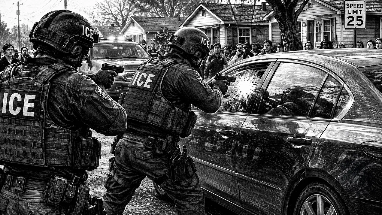 ICE shooting someone inside vehicle