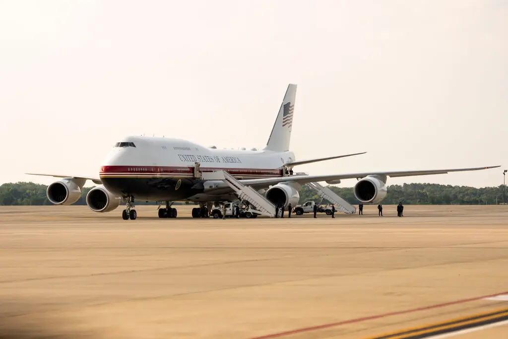 The new presidential jet before its maiden flight as Air Force One last week.Credit...Doug Mills/The New York Times The new presidential jet before its maiden flight as Air Force One last week.Credit...Doug Mills/The New York Times