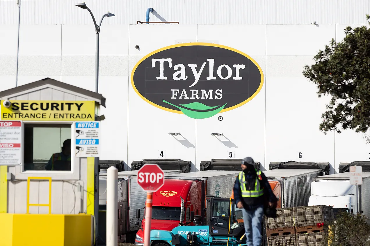 A Taylor Farms facility in Salinas, California on July 17, 2026. Photo by Benjamin Fanjoy/Getty Images.