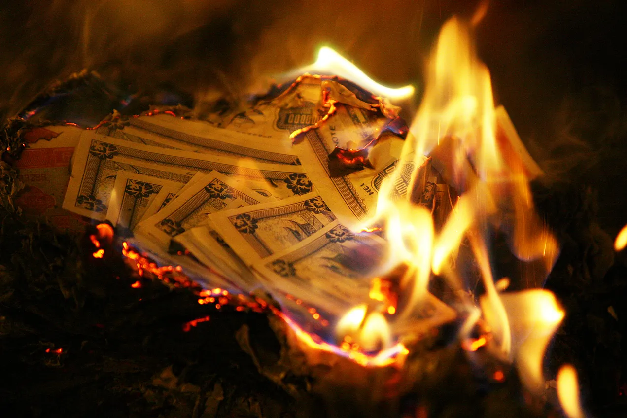 money on fire money on fire