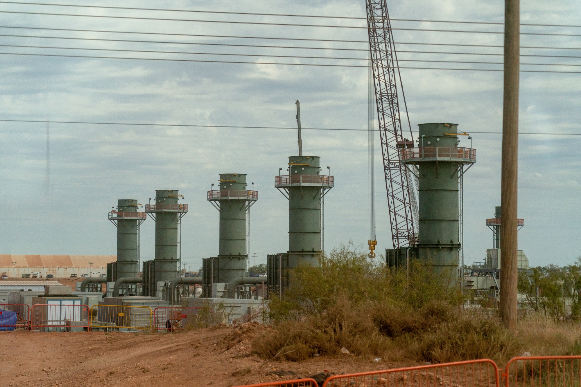 Gas turbines at an AI data center in Abilene, Texas.Photographer: Kyle Grillot/Bloomberg